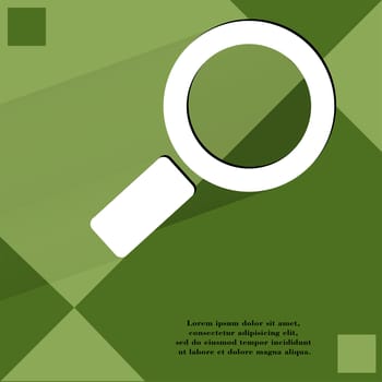 Search magnifier. Flat modern web design on a flat geometric abstract background . 