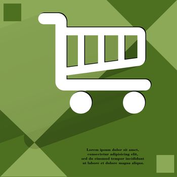 Shopping basket. Flat modern web design on a flat geometric abstract background . 