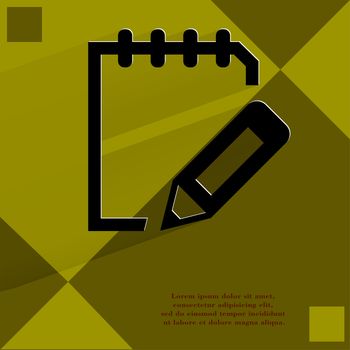 Notepad paper Documents. Flat modern web design on a flat geometric abstract background . 