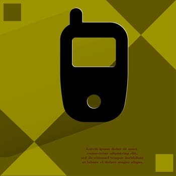 Mobile phone. Flat modern web design on a flat geometric abstract background . 