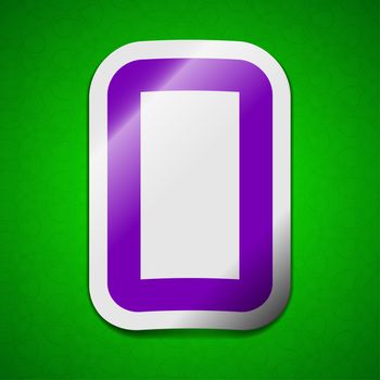 zero icon sign. Symbol chic colored sticky label on green background.  illustration