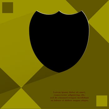 Shield protection. Flat modern web design on a flat geometric abstract background . 