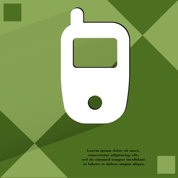 Mobile phone. Flat modern web design on a flat geometric abstract background . 