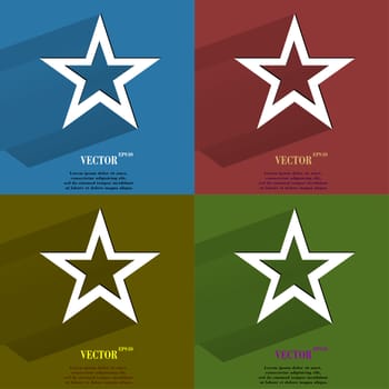 Color set star web icon, flat design.  illustration. 