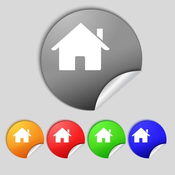 Home sign icon. Main page button. Navigation symbol. Set colur buttons  illustration