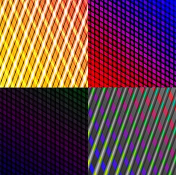 Set of dark abstract spectrum background lines.  illustration