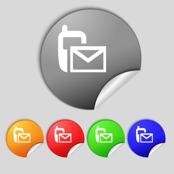 Mail icon. Envelope symbol. Message sms sign.navigation button Set colour buttons