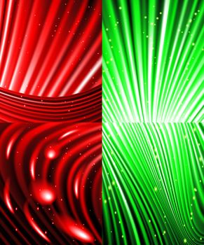 Set of Abstract luminous rays background.  illustration