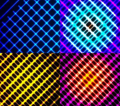 Set of dark abstract spectrum background lines.  illustration