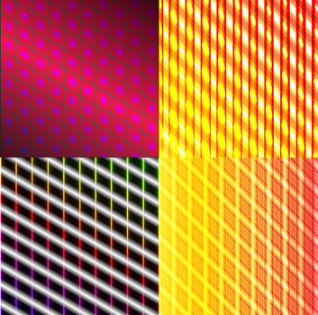 Set of dark abstract spectrum background lines.  illustration