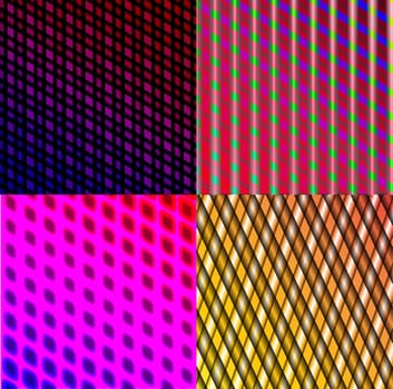 Set of dark abstract spectrum background lines.  illustration