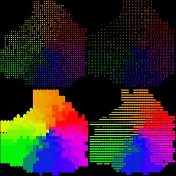 Set of Abstract rainbow colorful background.  illustration