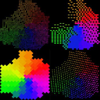 Set of Abstract rainbow colorful background.  illustration