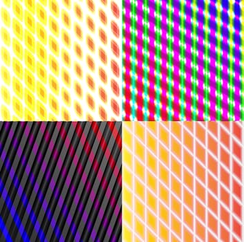 Set of dark abstract spectrum background lines.  illustration