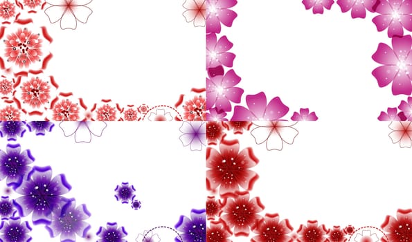 Set of Abstract flower background with place for your text.  illustration