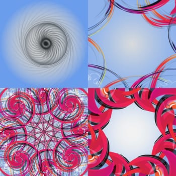 Set of Abstract modern wave colorful background.  illustration