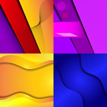Big Set Of Soft Colored Abstract Background.  illustration