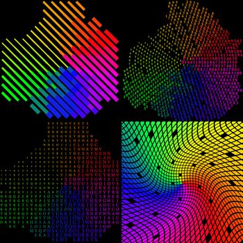 Set of Abstract rainbow colorful background.  illustration