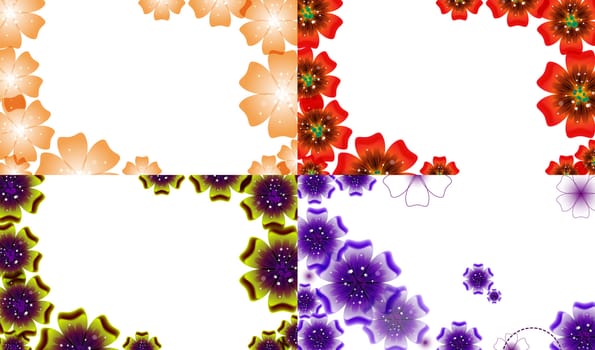 Set of Abstract flower background with place for your text.  illustration