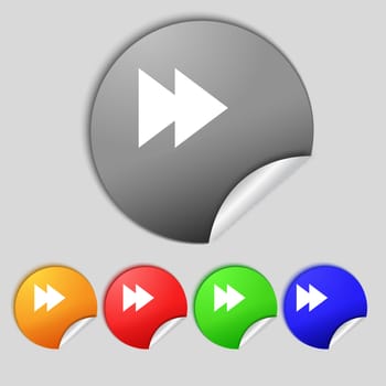 multimedia sign icon. Player navigation symbol. Set colour buttons.  illustration