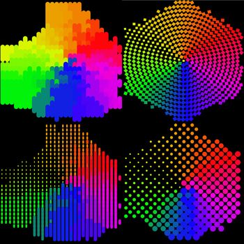 Set of Abstract rainbow colorful background.  illustration