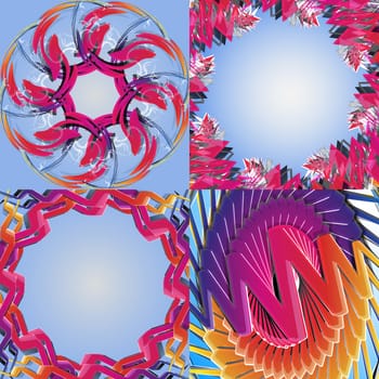 Set of abstract rainbow colored backgrounds with swirl.  Illustration