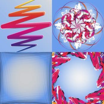 Set of Abstract modern wave colorful background.  illustration