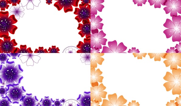 Set of Abstract flower background with place for your text.  illustration