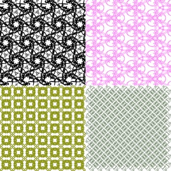 Set of  geometric pattern in op art design.  illustration art