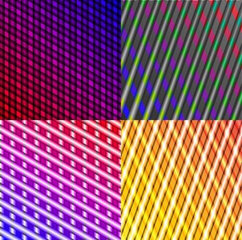 Set of dark abstract spectrum background lines.  illustration