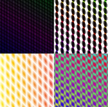 Set of dark abstract spectrum background lines.  illustration