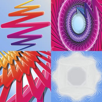 Set of Abstract modern wave colorful background.  illustration