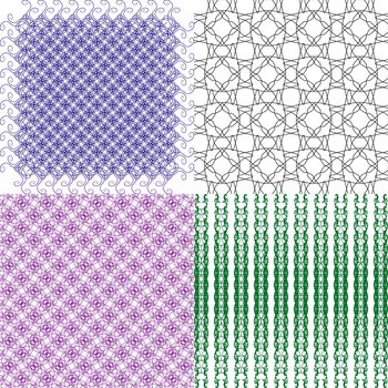 4 Geometric patterns, tiling. Set of  abstract vintage backgrounds.  illustration