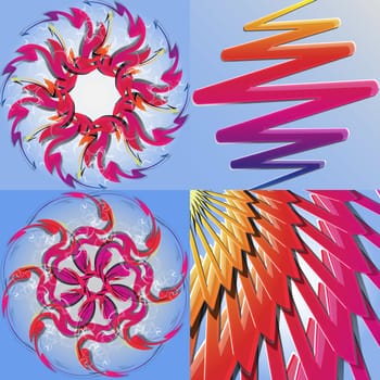 Set of Abstract modern wave colorful background.  illustration