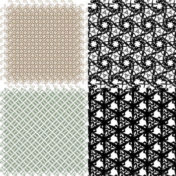 4 Geometric patterns, tiling. Set of  abstract vintage backgrounds.  illustration