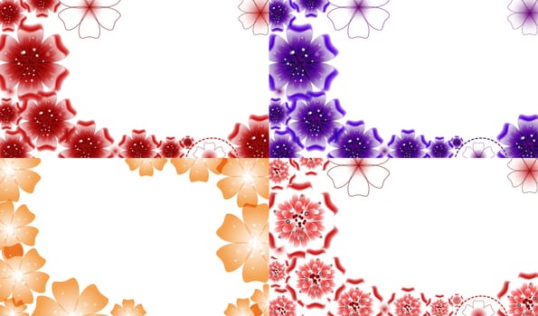 Set of Abstract flower background with place for your text.  illustration