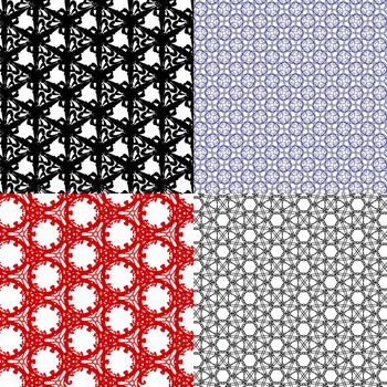 Set of abstract vintage geometric wallpaper pattern background.  illustration