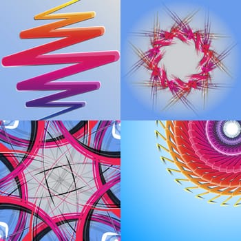 Set of Abstract modern wave colorful background.  illustration