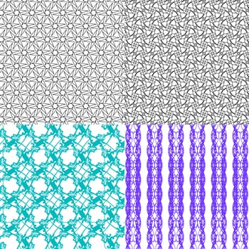 Set of  geometric pattern in op art design.  illustration art