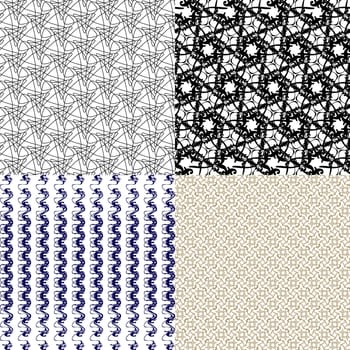 Set of  geometric pattern in op art design.  illustration art