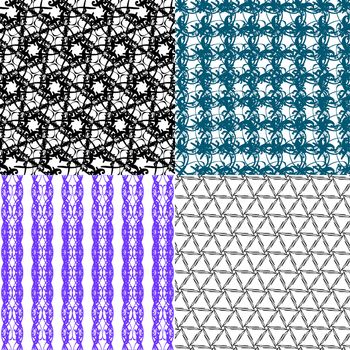 Set of  pattern. Modern stylish texture. Repeating abstract background.  illustration