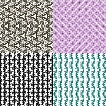 Set of  pattern. Modern stylish texture. Repeating abstract background.  illustration