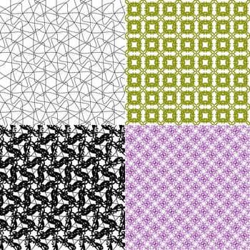 Set of  geometric pattern in op art design.  illustration art