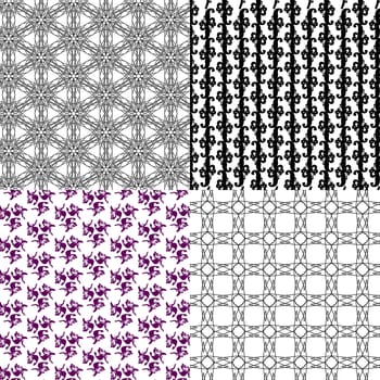 Set of abstract vintage geometric wallpaper pattern background.  illustration