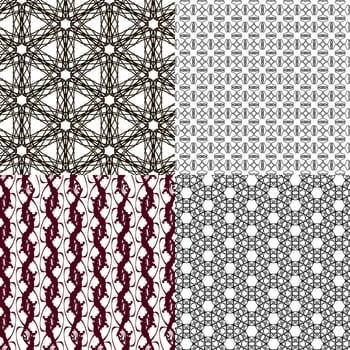 Set of abstract vintage geometric wallpaper pattern background.  illustration