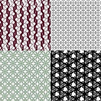 Set of abstract vintage geometric wallpaper pattern background.  illustration