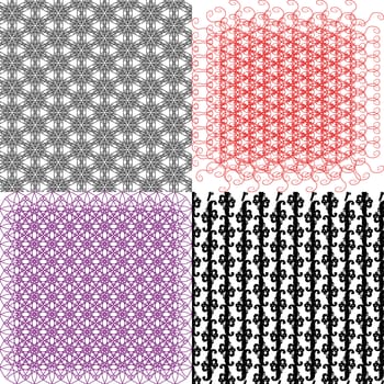 Set of  geometric pattern in op art design.  illustration art