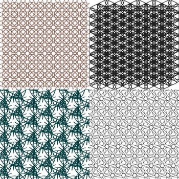 Set of abstract vintage geometric wallpaper pattern background.  illustration