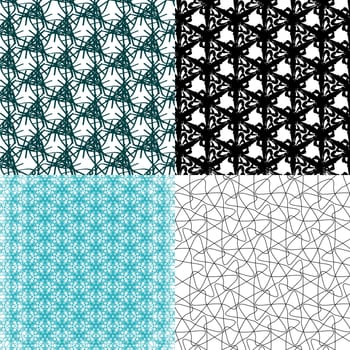 Set of abstract vintage geometric wallpaper pattern background.  illustration