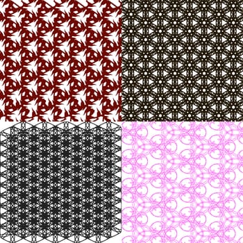 Set of abstract vintage geometric wallpaper pattern background.  illustration